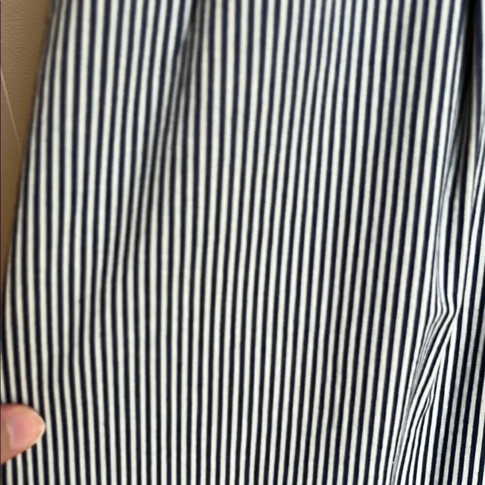 Nanette Lepore Blue and Grey Pin Stripe Beach Sweetheart Halter Mini Dress Sz 4